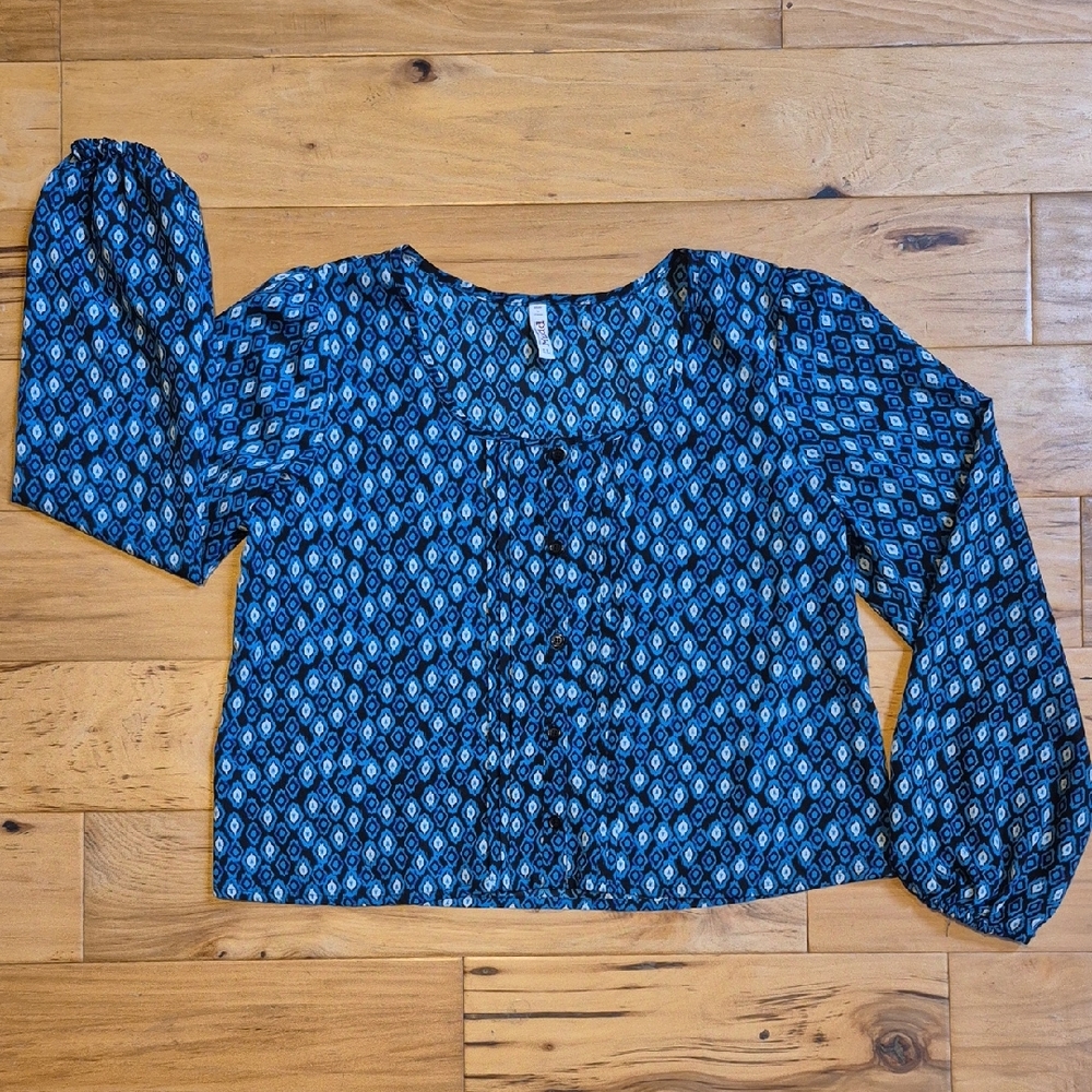 Blue Aztec Blouse